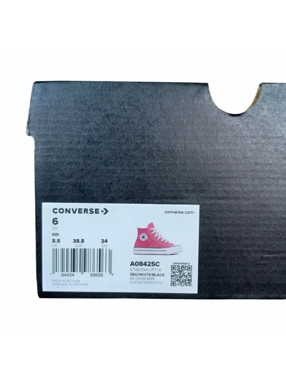 Converse Chuck Taylor EVA Lift Hi Platform 6 Big Kids Shoes Red Sneaker A08425C